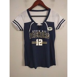 Green Bay Packers Football Ladies V-neck Shirt Women's Size  Small